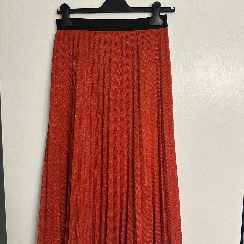 Maje Vibrant Red A-Line Skirt